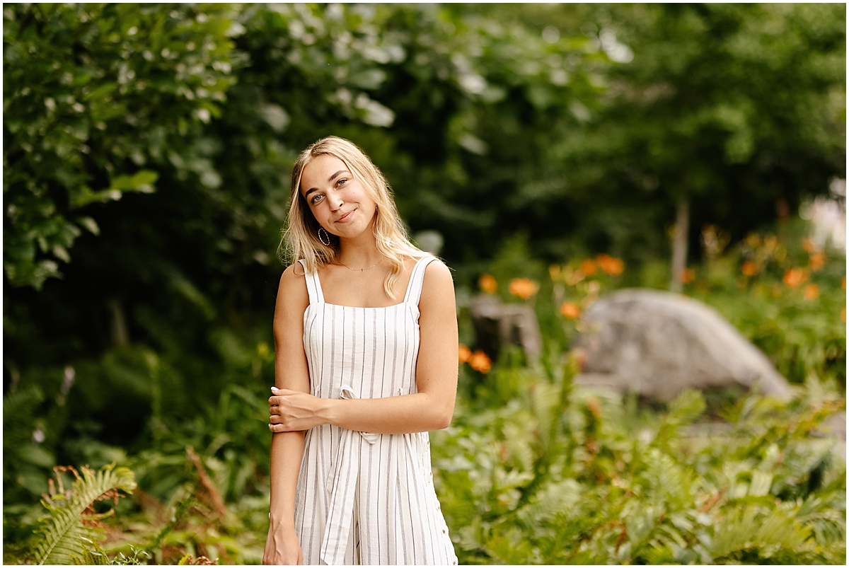 A high school senior named Isabelle doing her senior session at St. Anthony Main in Minneapolis